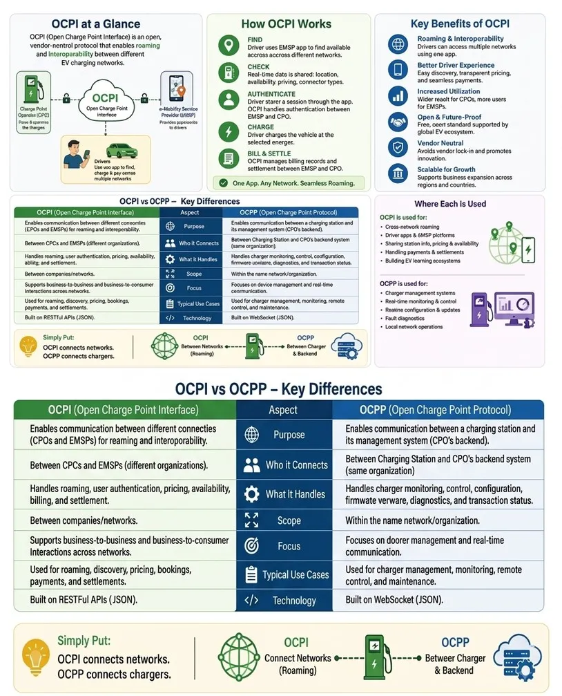OCPP vs OCPI Comparison